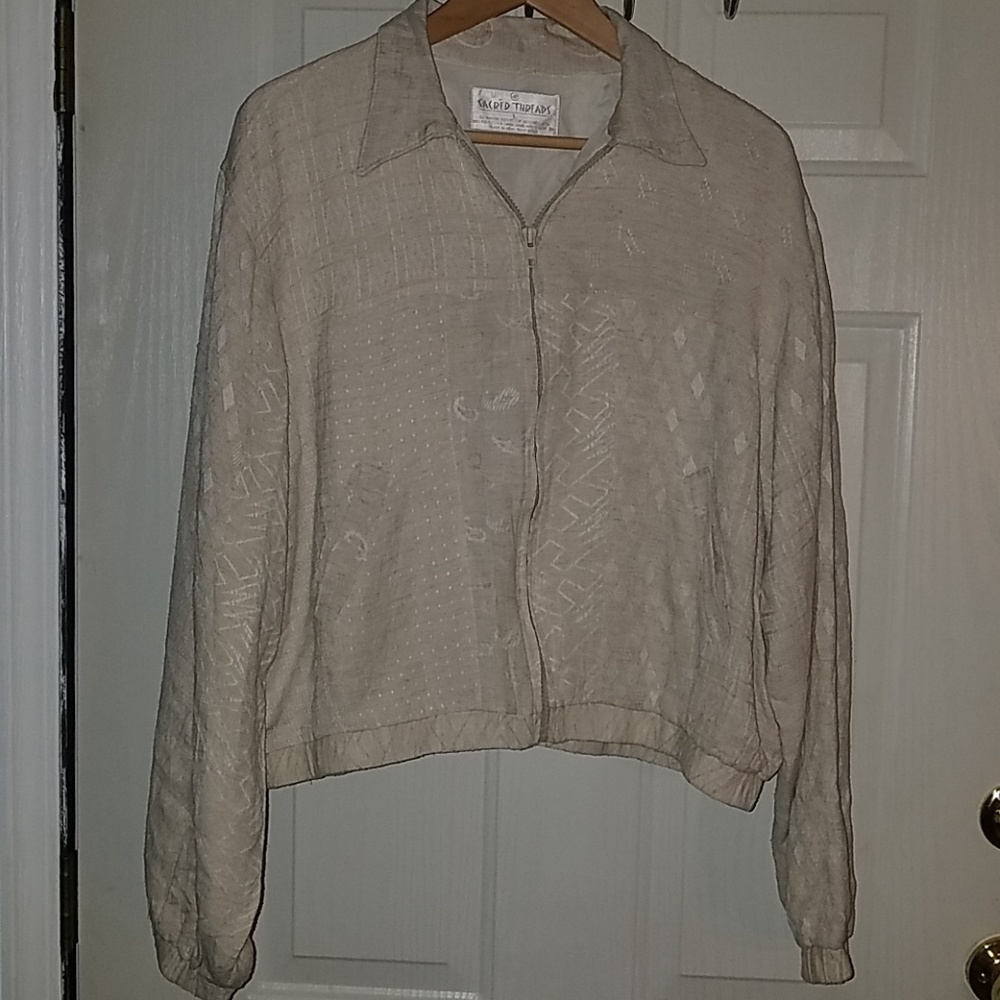 Sacred Threads Cream Lined Jacket Sz L
